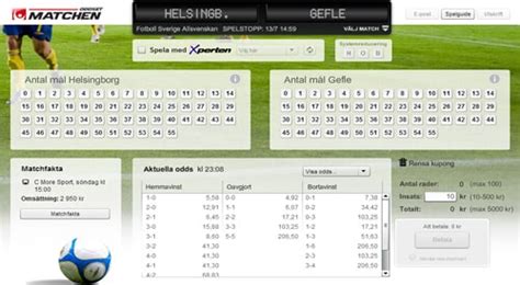 Oddset Matchen resultat .